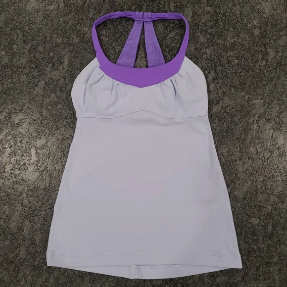 Lululemon Scoop Me Up Tank Built-In Bra Power Purple Racerback Halter Size 4 - Picture 2 of 14